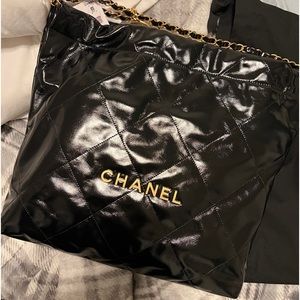 Chanel 22 Bag Small Black with Gold Hardware